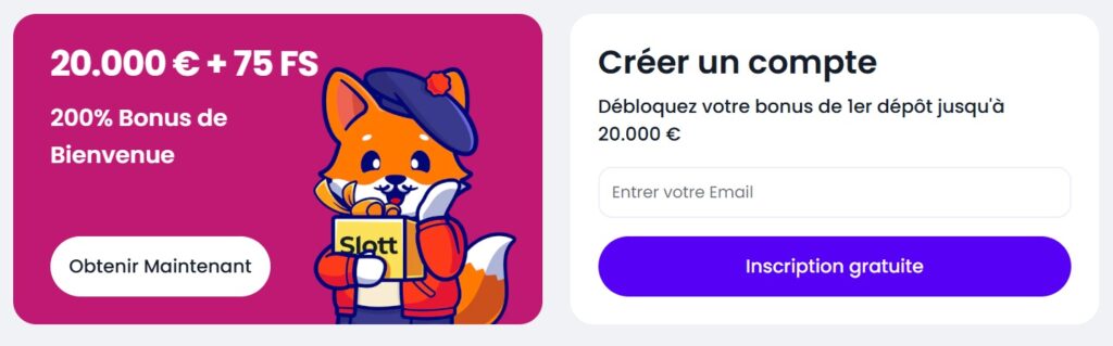 slott casino welcome bonus